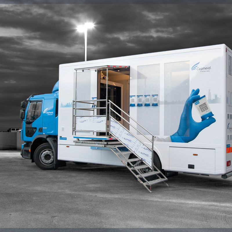 Showroom mobile autonome pour notre client Cepheid