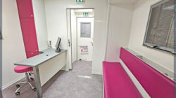 Entrance and reception of the mobile medical imaging unit
