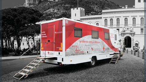 Blood collection truck going out to meet volunteer blood donors