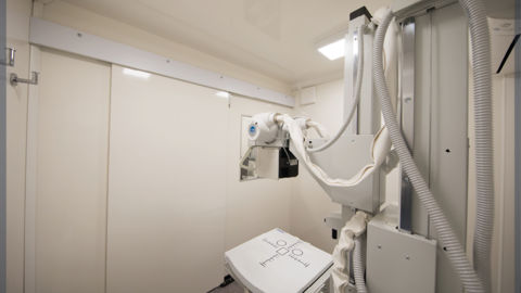 Radiology room equipped and comfortable
