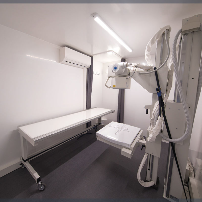 Spacious X-ray room for quick and accurate diagnosis and screening