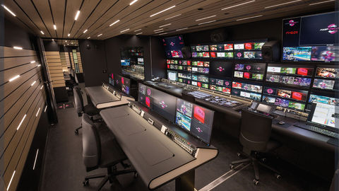 Video production room integrated into the ob van