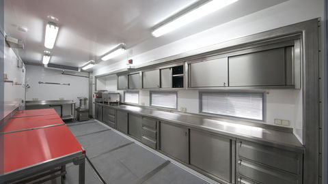 Food truck with a spacious work area