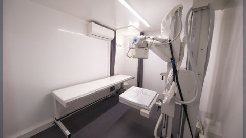 Spacious X-ray room for quick and accurate diagnosis and screening