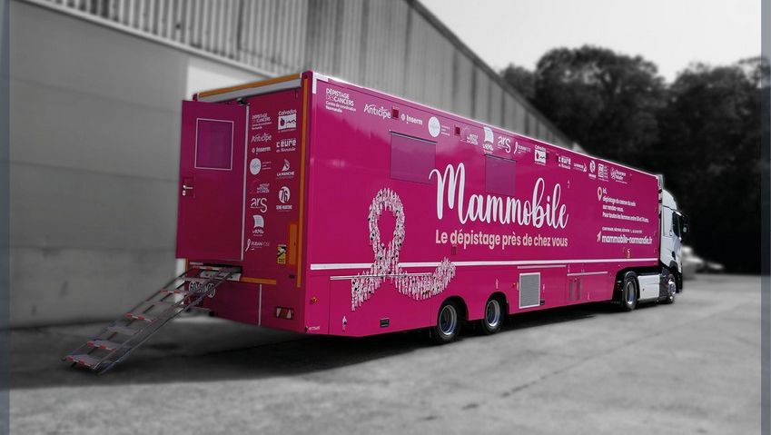 A mobile breast cancer screening unit criss-crosses the Eure