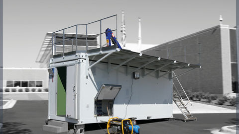 Mobile workshop that can be moved as close as possible to the work site
