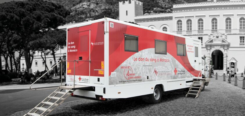 Véhicule don du sang de Monaco aujourd'hui
