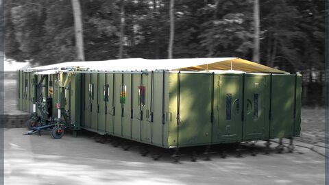 Shelter de commandement militaire déployable
