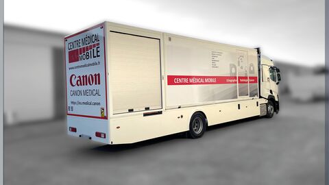 Mobile medical centre with integrated scanner to reach out to the population