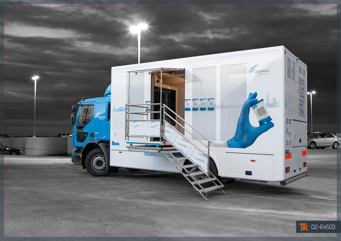 Showroom mobile autonome pour notre client Cepheid