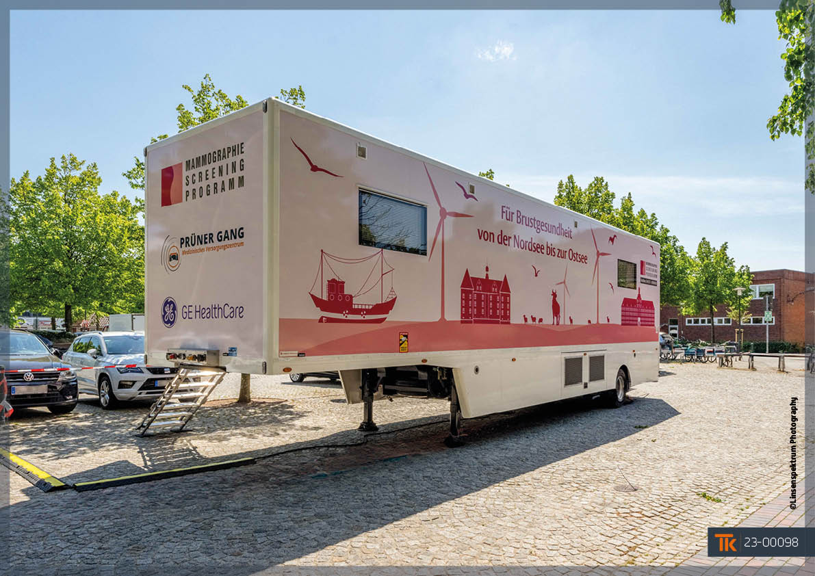 Camion de mammographie pour dépister le cancer du sein