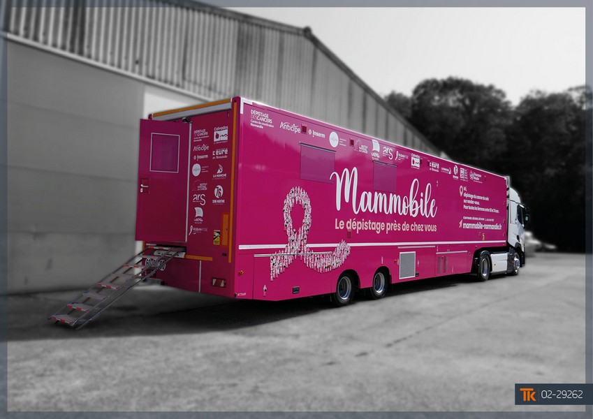 A mobile breast cancer screening unit criss-crosses the Eure